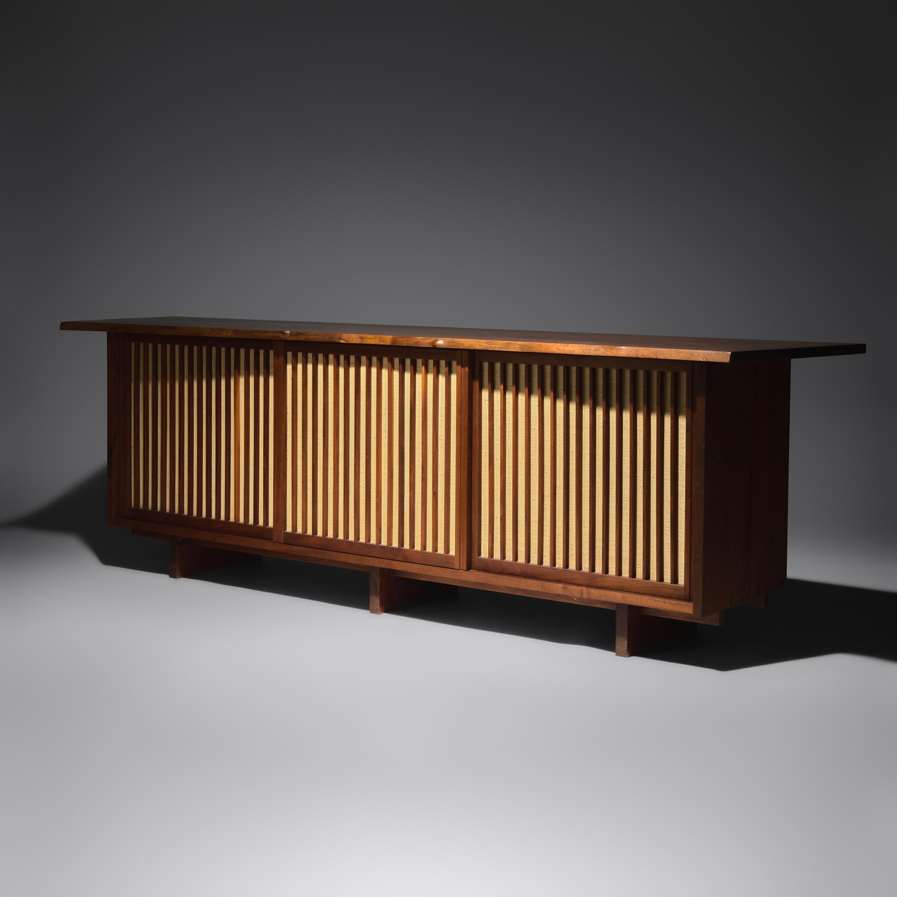 George Nakashima (American, 1905–1990) — Triple Sliding Door Cabinet