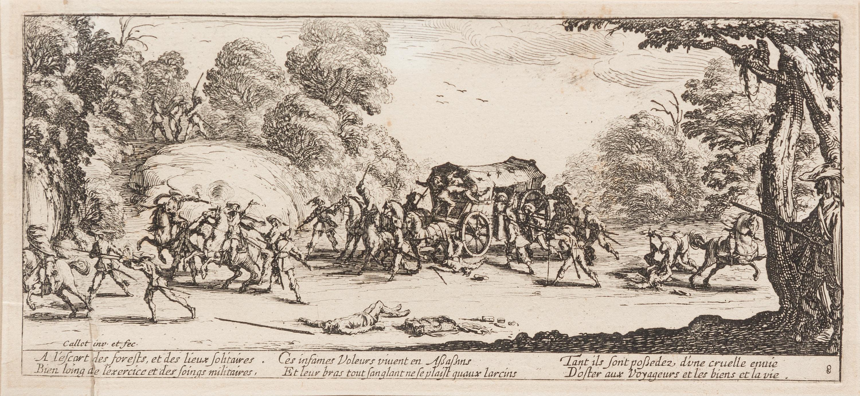 Jacques Callot, (French, 1592-1635), Vol sur les grandes routes (pl. 8 from Les grandes miseres de la guerre, 1633