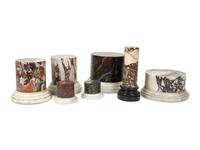 A Group of Continental Variegated Marble Bases — 20TH CENTURY