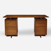 George Nakashima (American, 1905-1990) "Double-Pedestal" Desk, New Hope, Pennsylvania, circa 1965
