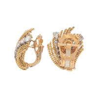 Van Cleef & Arpels, Yellow Gold and Diamond Spray Earrings