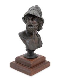 An Italian Grand Tour Bronze Bust of Menelaus