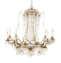 A Baltic Gilt Bronze and Cut Glass Chandelier