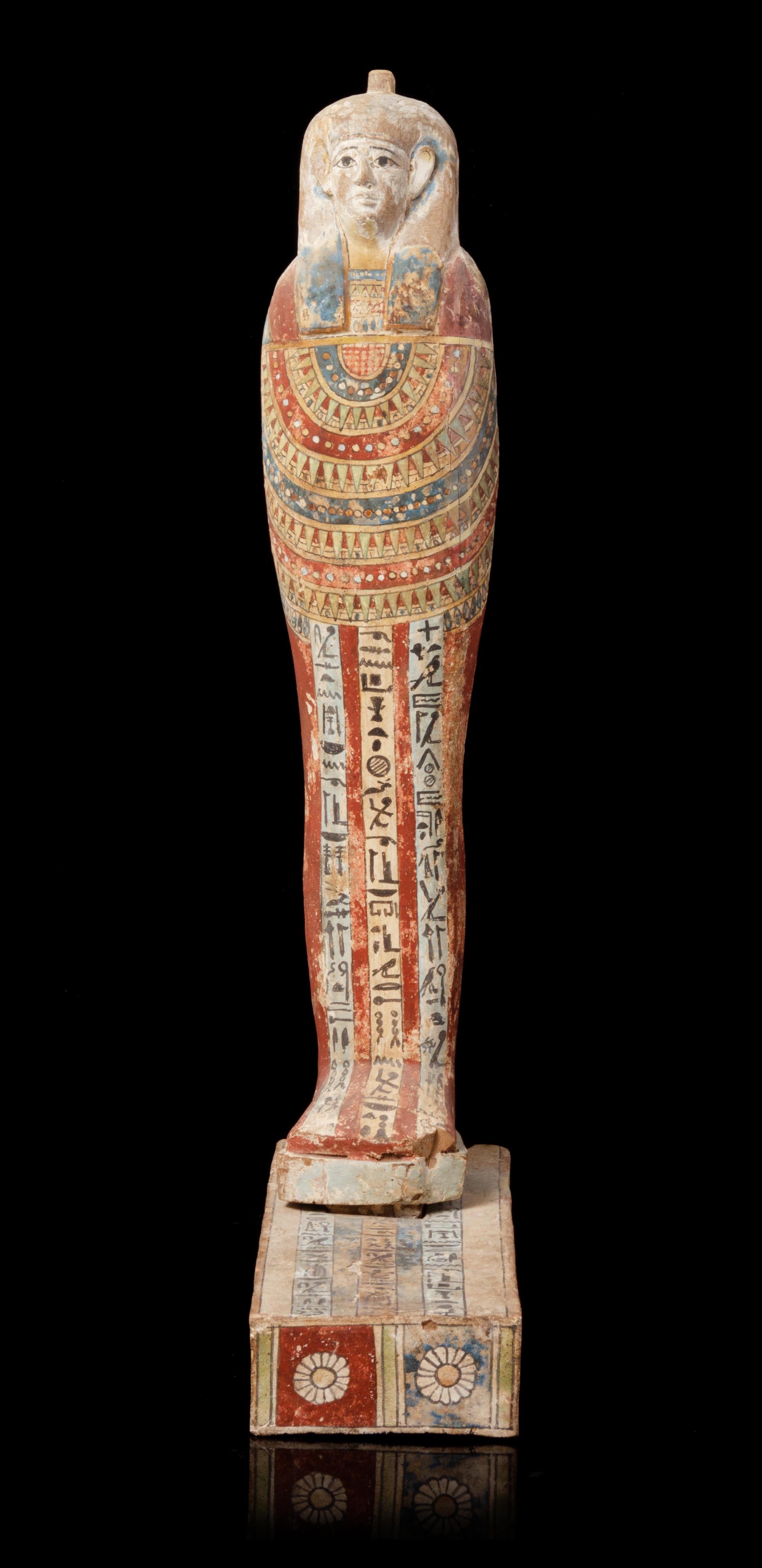 An Egyptian Painted Wood Ptah-Sokar-Osiris Height 30 inches. — LATE PERIOD TO PTOLEMAIC PERIOD, 664-30 B.C.E.