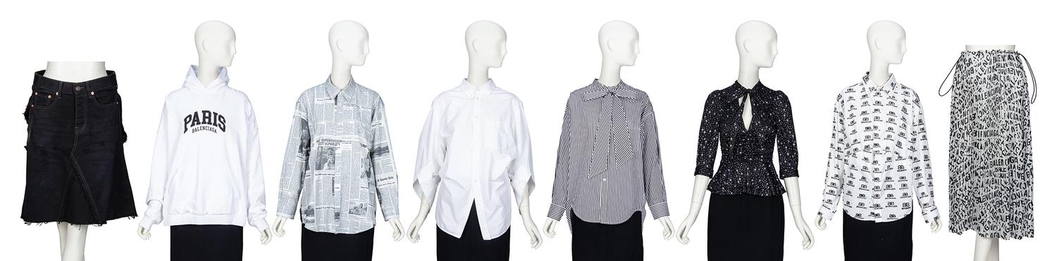 BALENCIAGA, SIX TOPS & TWO SKIRTS