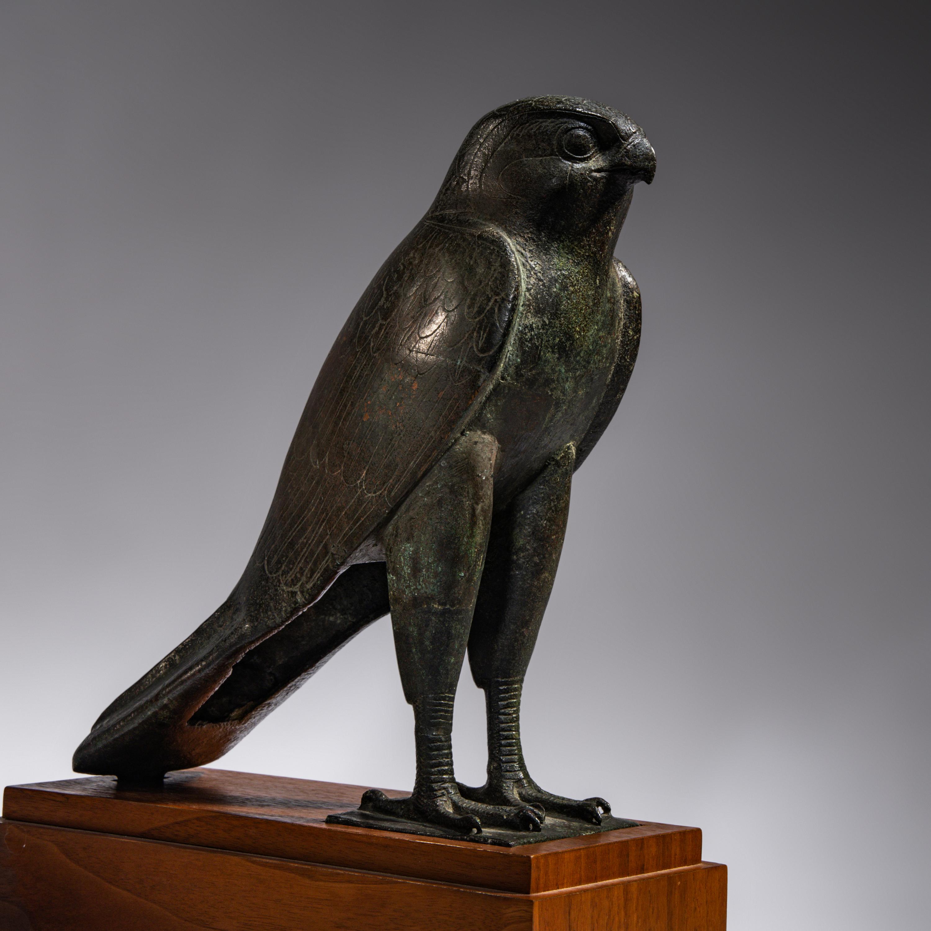 An Egyptian Bronze Falcon