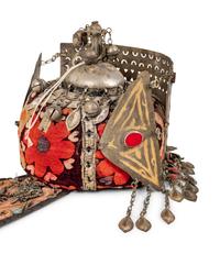 A Mongolian Silver Mounted Ceremonial Headdress