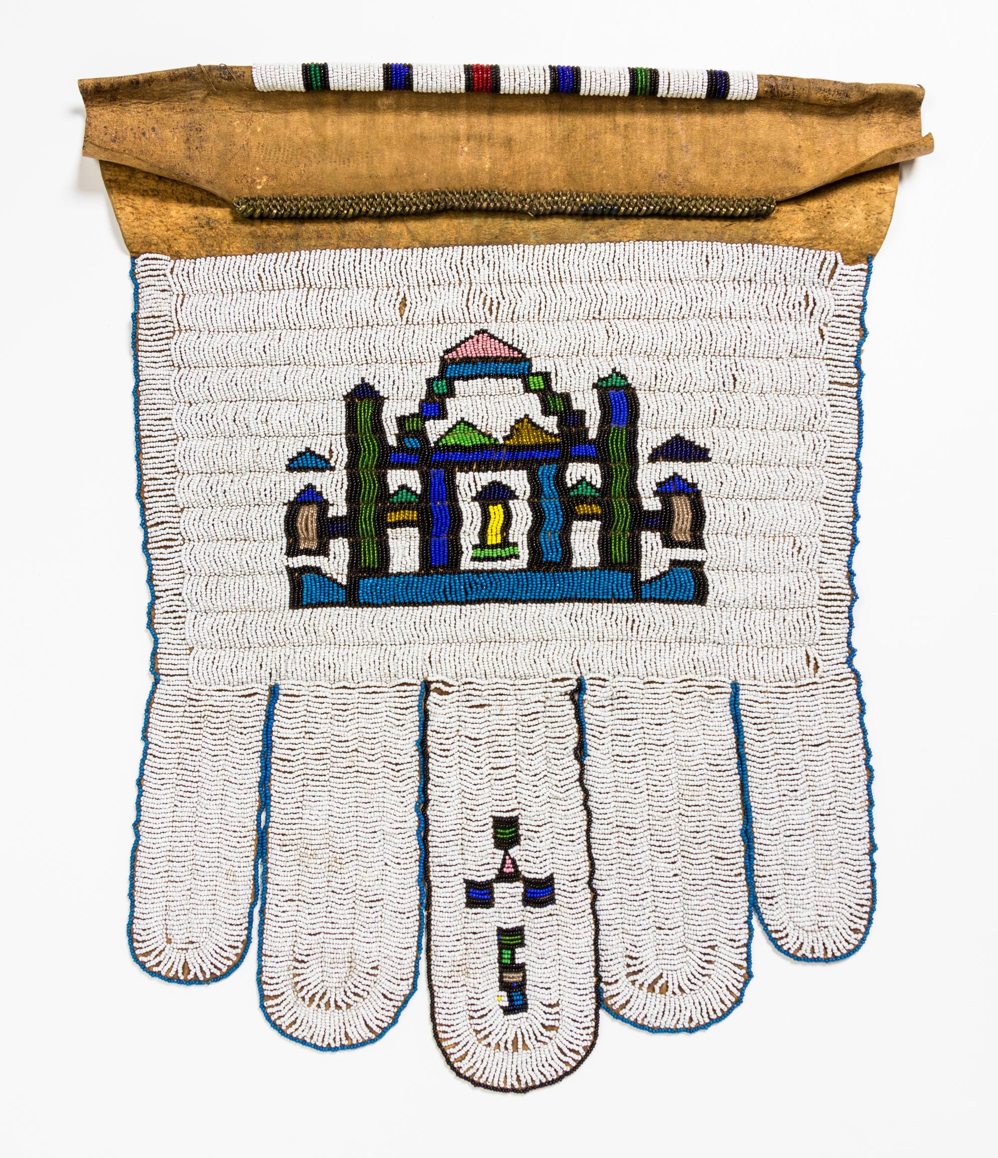 A Group of Four African Beaded Aprons Height of largest 21 1/2 x width 20 1/4 inches.