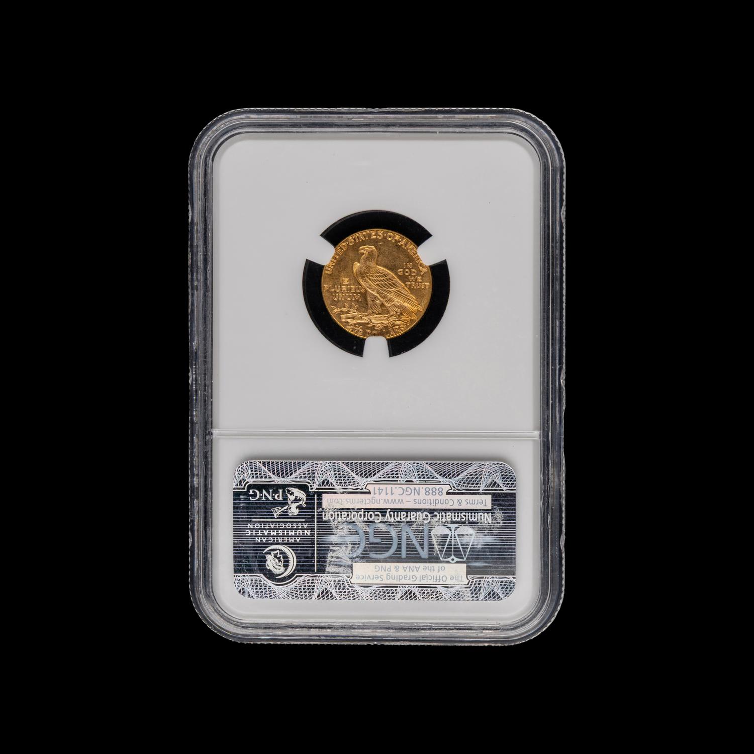 A 1926 Indian Head $2.50 Gold Coin [NGC MS62: CAC Green Sticker]