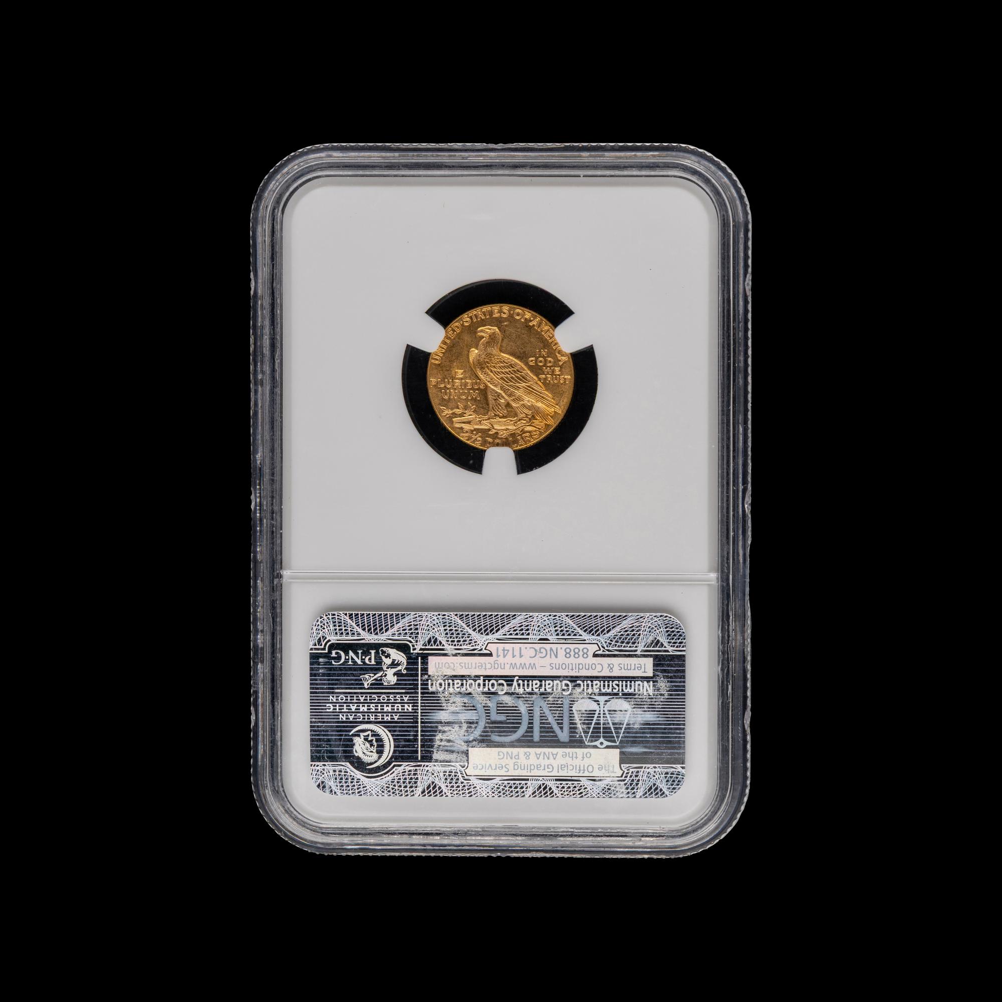 A 1926 Indian Head $2.50 Gold Coin [NGC MS62: CAC Green Sticker]