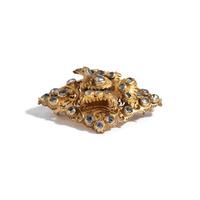 A Persian Gold and Crystal Bird Pin