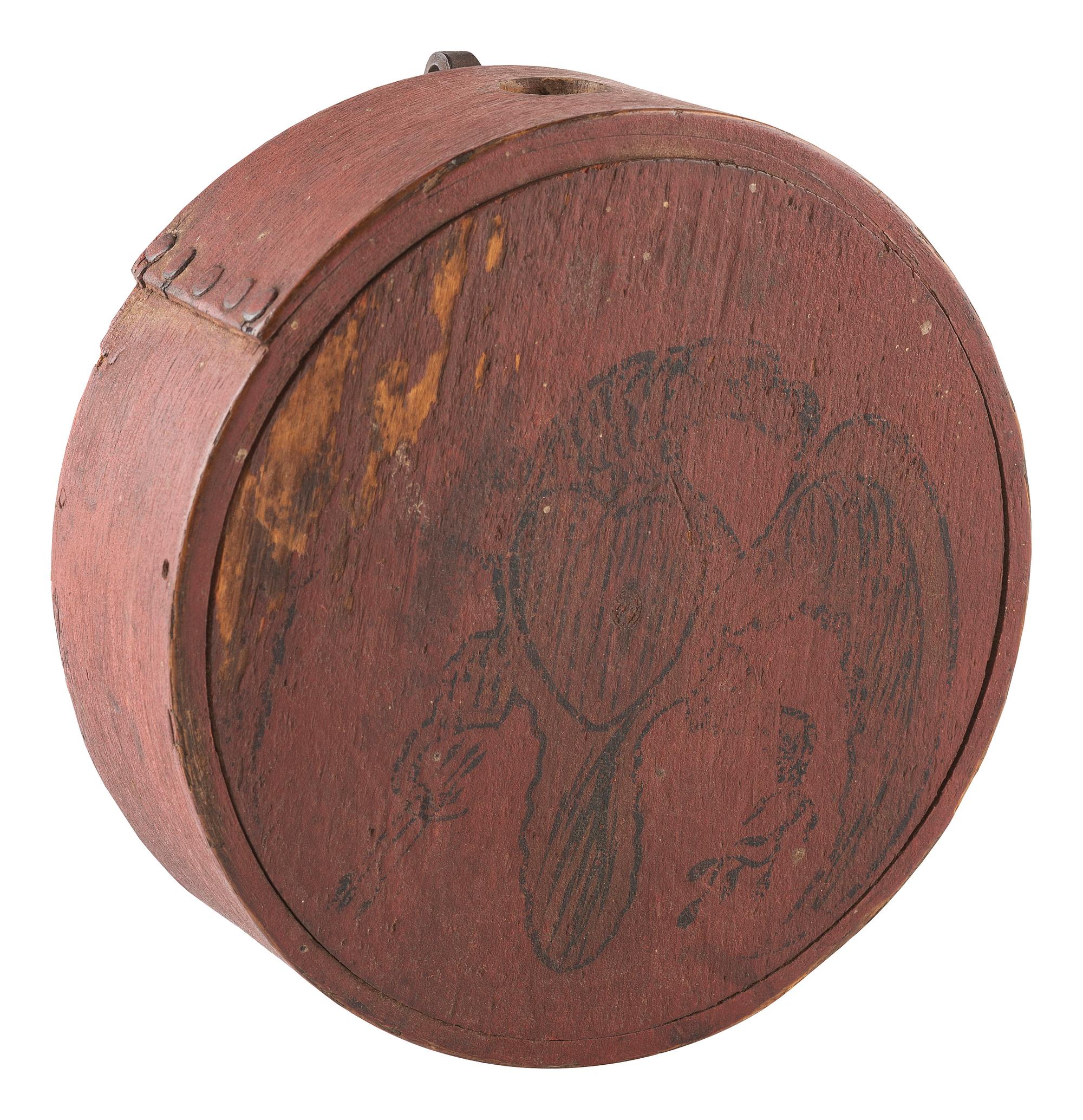 [MILITARIA]. A group of 2 painted cheesebox canteens, ca 1810-1830.