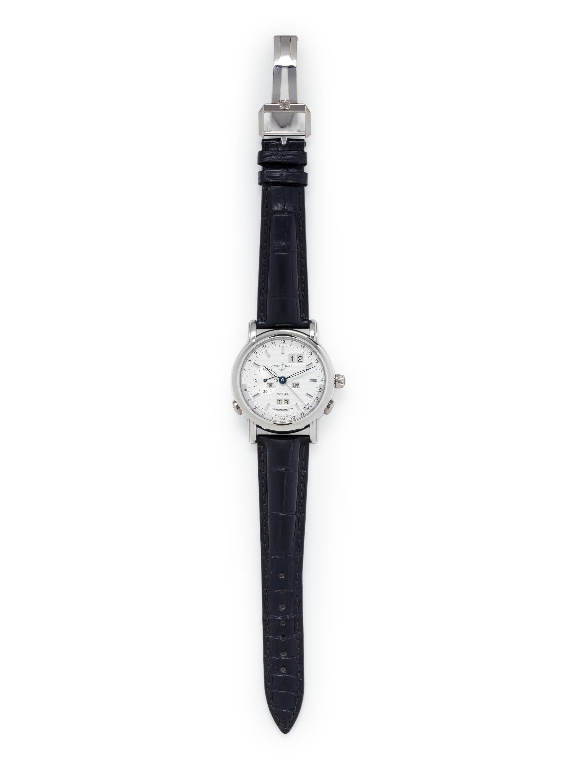 ULYSSE NARDIN, PLATINUM LIMITED EDITION REF. 329-80 DAY-DATE PERPETUAL CALENDAR GMT WRISTWATCH