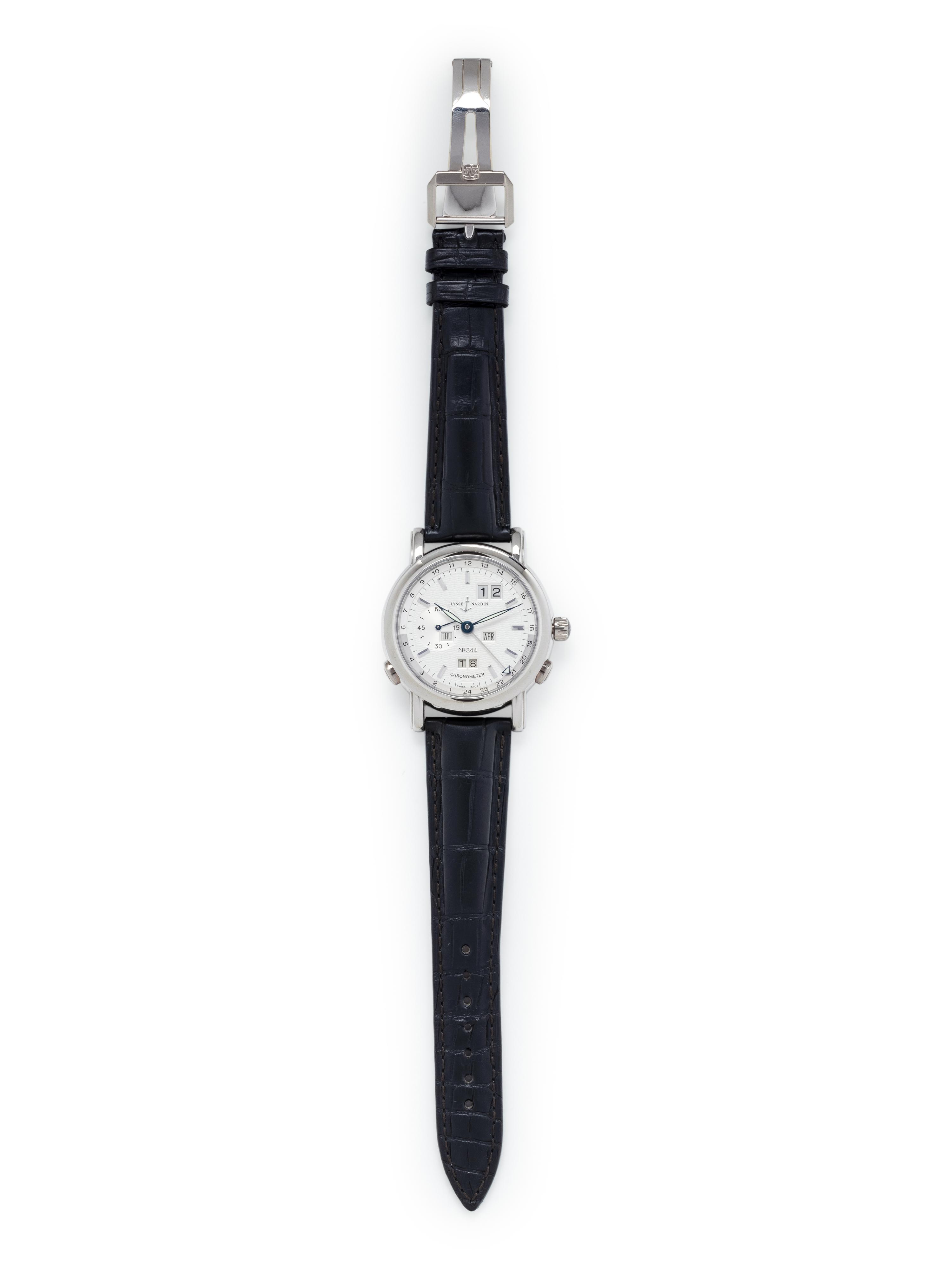 ULYSSE NARDIN, PLATINUM LIMITED EDITION REF. 329-80 DAY-DATE PERPETUAL CALENDAR GMT WRISTWATCH