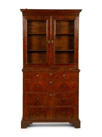 A George II Burl Walnut Secretary — 19TH CENTURY