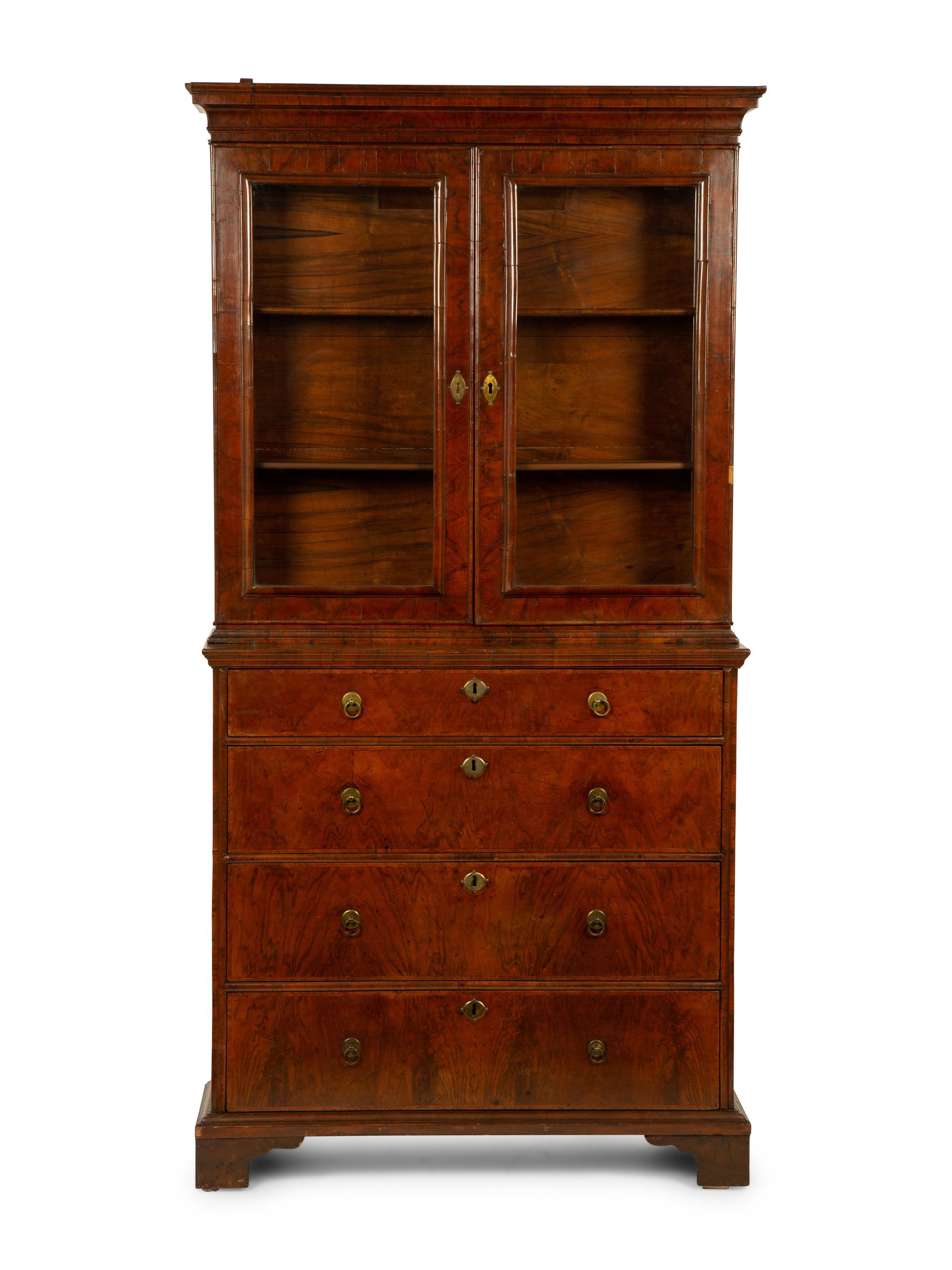 A George II Burl Walnut Secretary — 19TH CENTURY