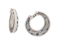 CARTIER, DIAMOND AND SAPPHIRE 'PANTHÈRE' HOOP EARRINGS