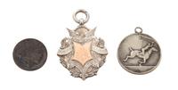 Two Silver Polo Medals and a Hobo Nickel, , comprising an English silver medallion inscribed From the Original Anglo-American Bicycle P