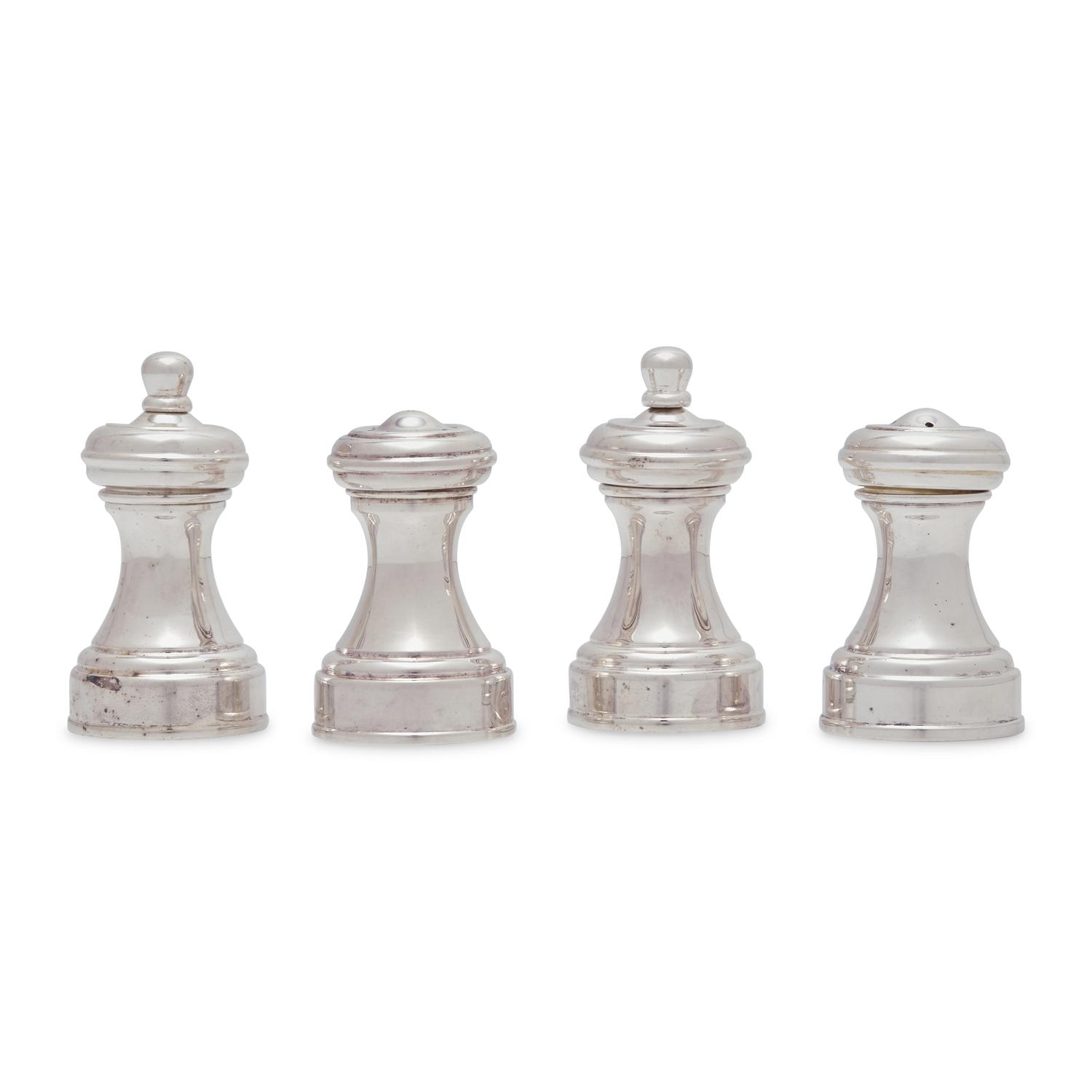 Two Tiffany and Co. Silver Salt and Pepper Sets