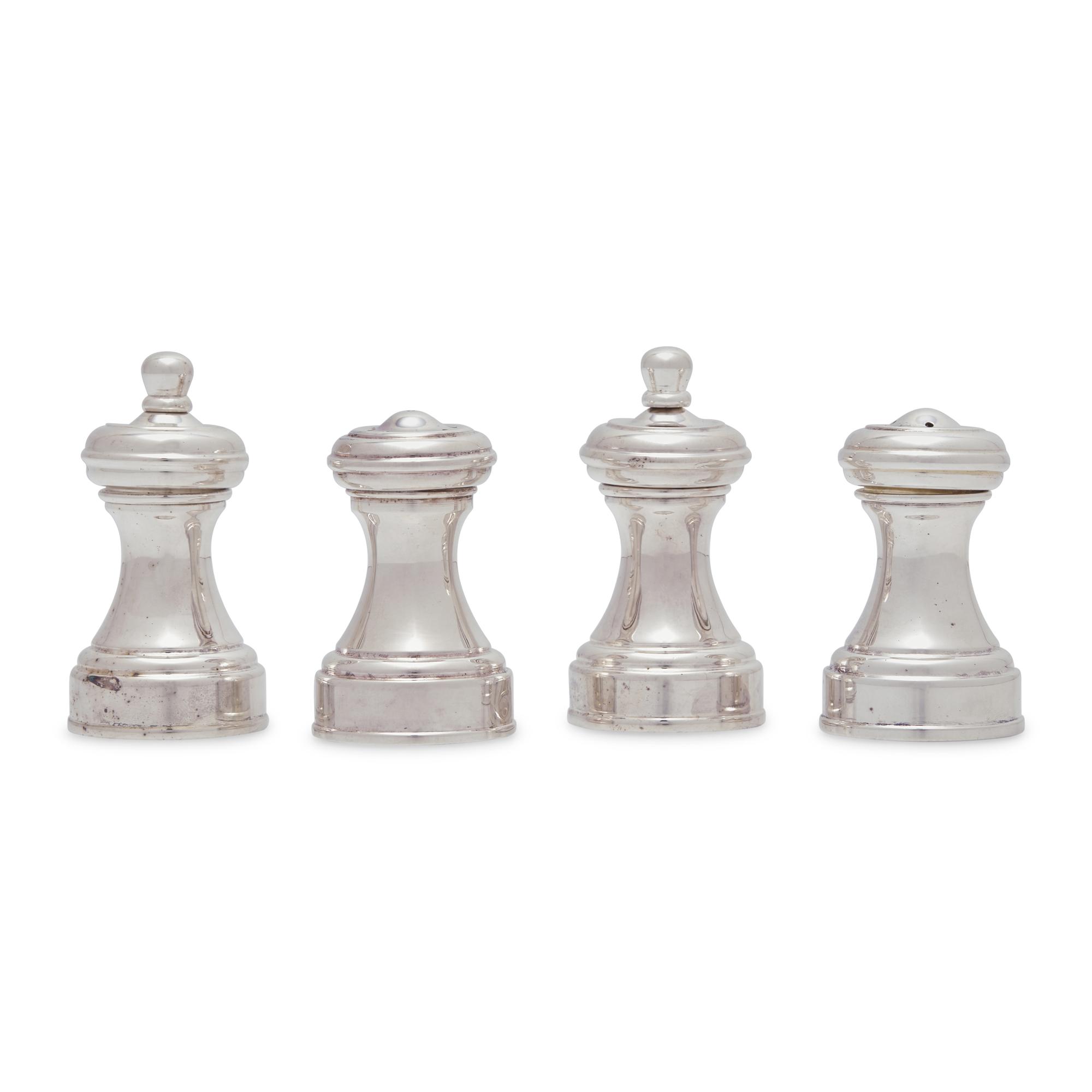 Two Tiffany and Co. Silver Salt and Pepper Sets