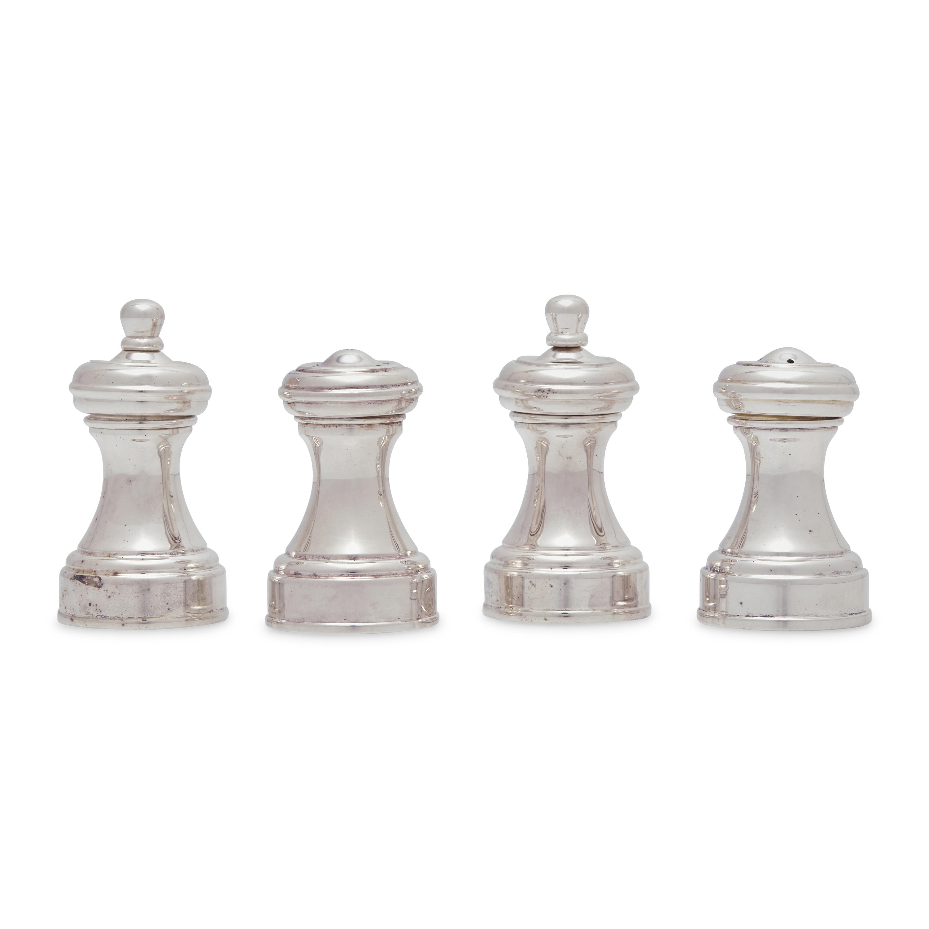 Two Tiffany and Co. Silver Salt and Pepper Sets