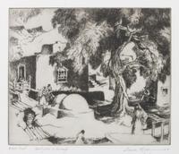 Gene Kloss, (American, 1903-1996), Courtyard in Chimayo,