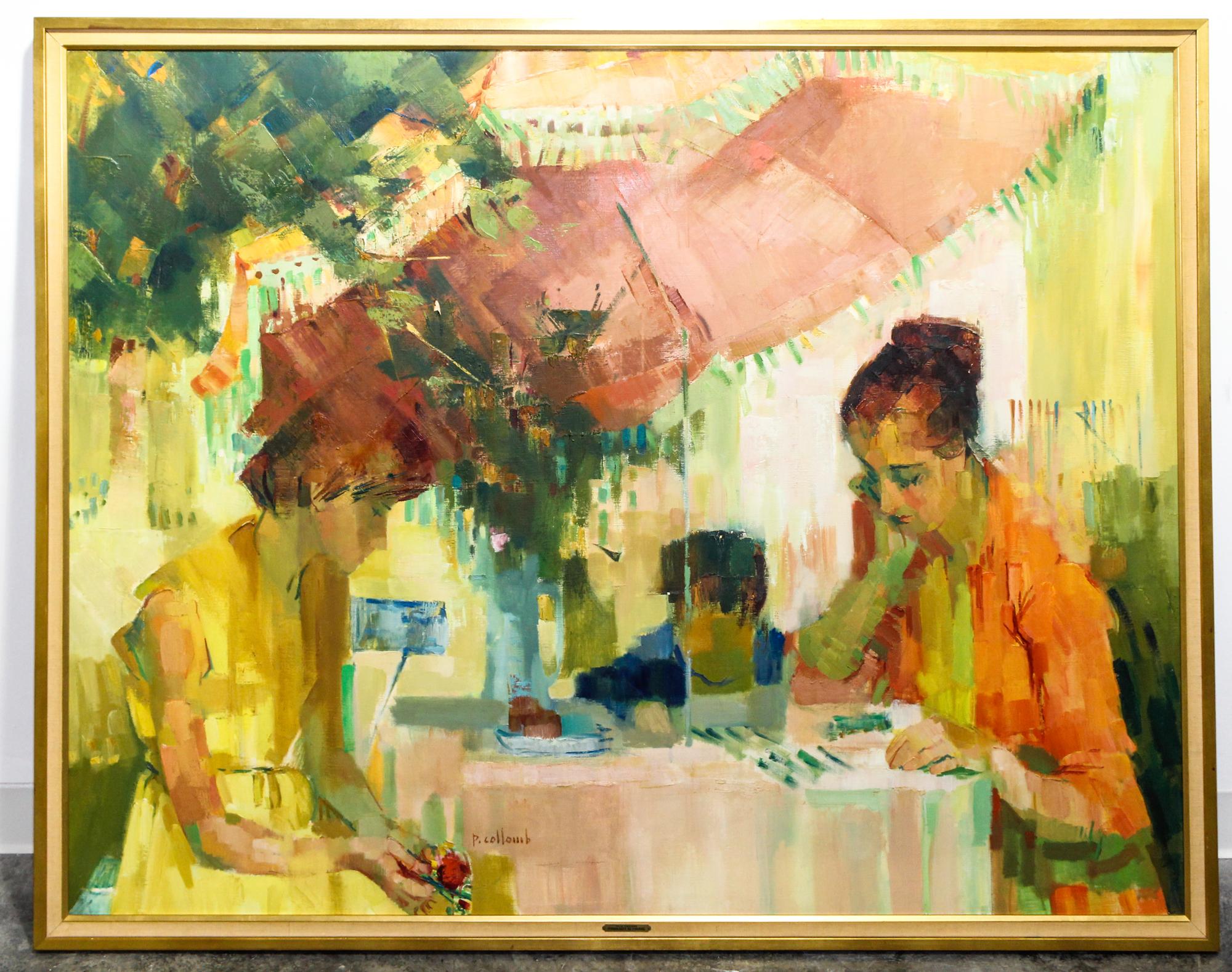 Paul Collomb, (French, 1921-2010), Personages au parasol