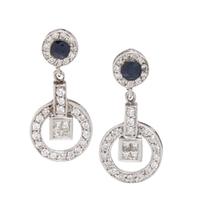 SAPPHIRE AND DIAMOND EARRINGS