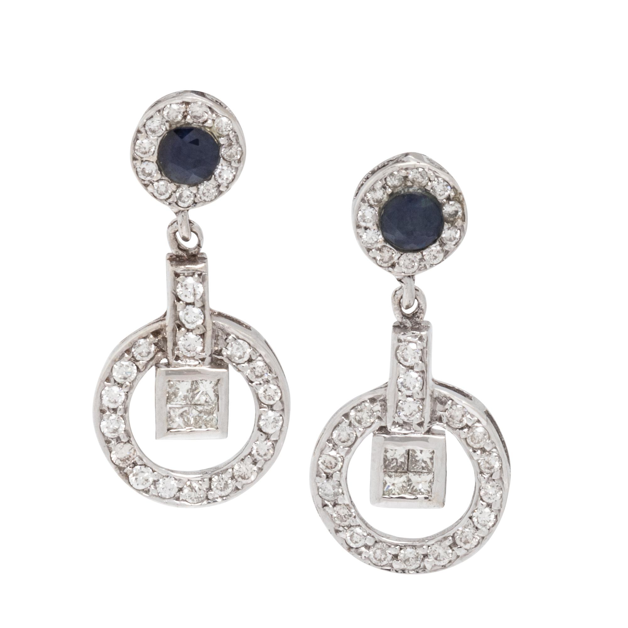 SAPPHIRE AND DIAMOND EARRINGS