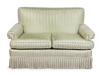 A Striped Silk Upholstered Two-Seat Sofa
