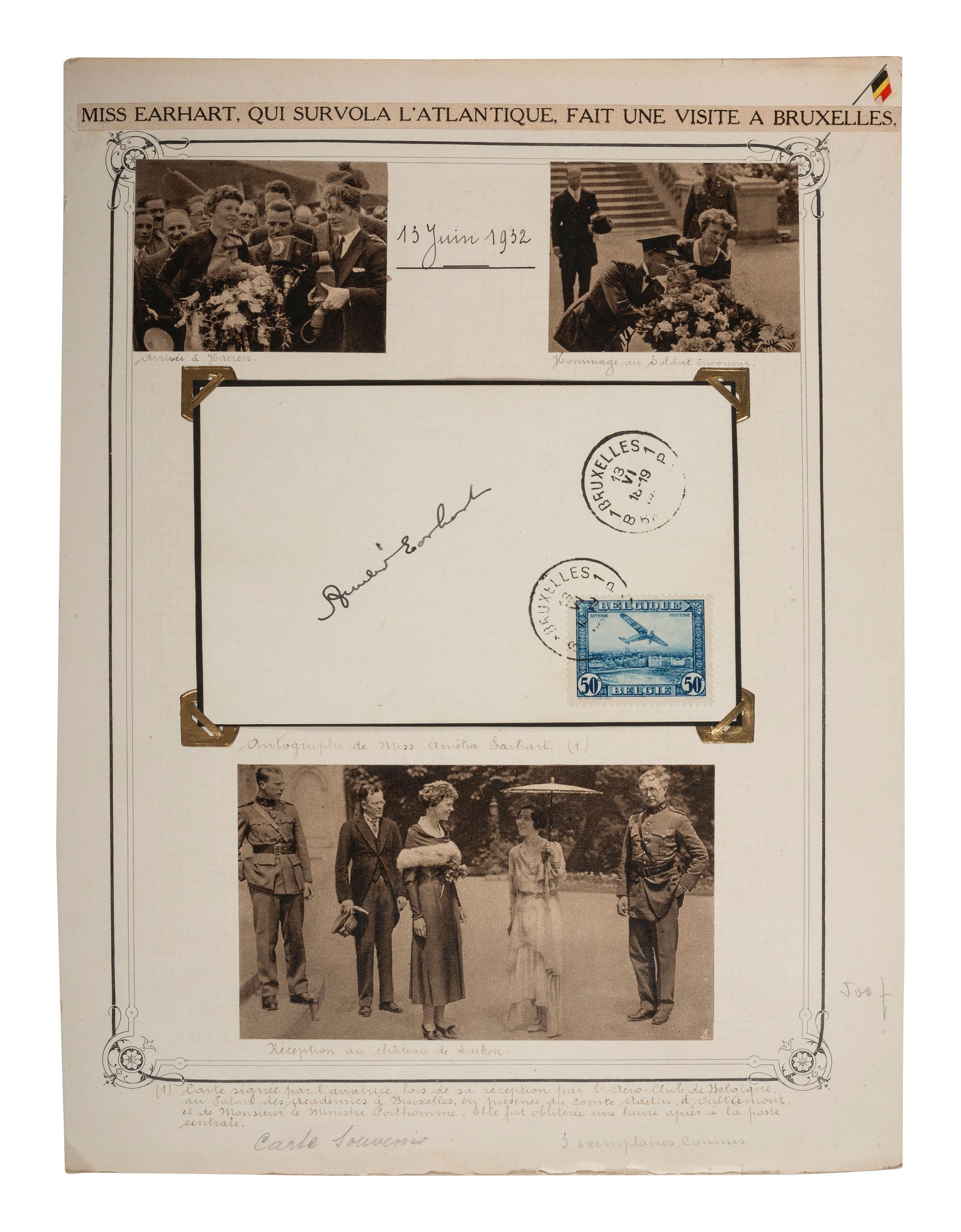 [AVIATION]. EARHART, Amelia (1897-1937). Postal cover signed ("Amelia Earhart"), 13 June 1932.