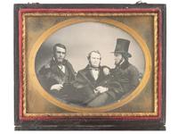 [EARLY PHOTOGRAPHY]. Three daguerreotypes of pairs and trios, incl. a group of distinguished men.