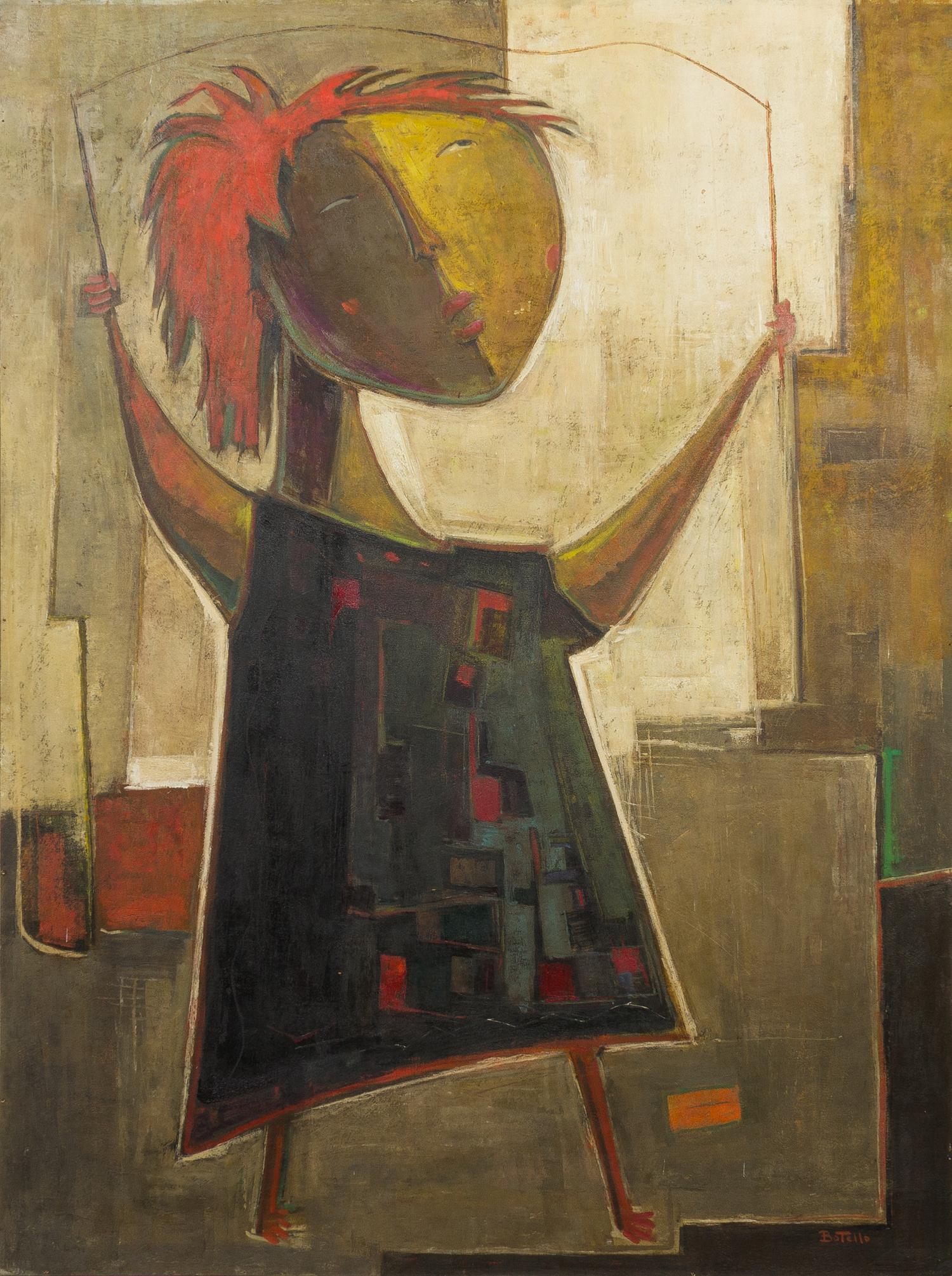 Angel Botello, (Puerto Rican, 1913-1986), Red Figure with Jump Rope