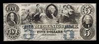 Obsolete $5 Bank Note: The Mechanics Bank of Memphis — MEMPHIS, TENNESSEE, 1854