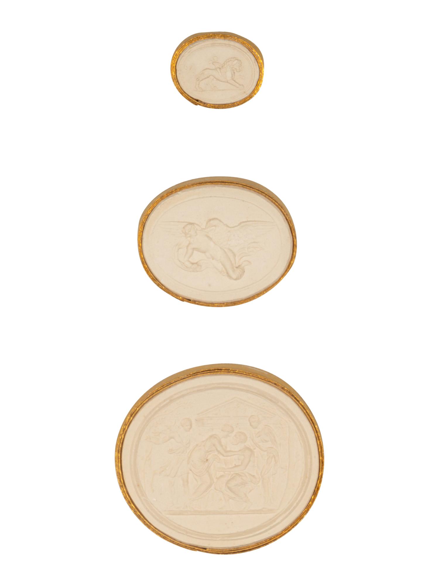 Sixteen Framed Groups of Grand Tour Plaster Intaglios