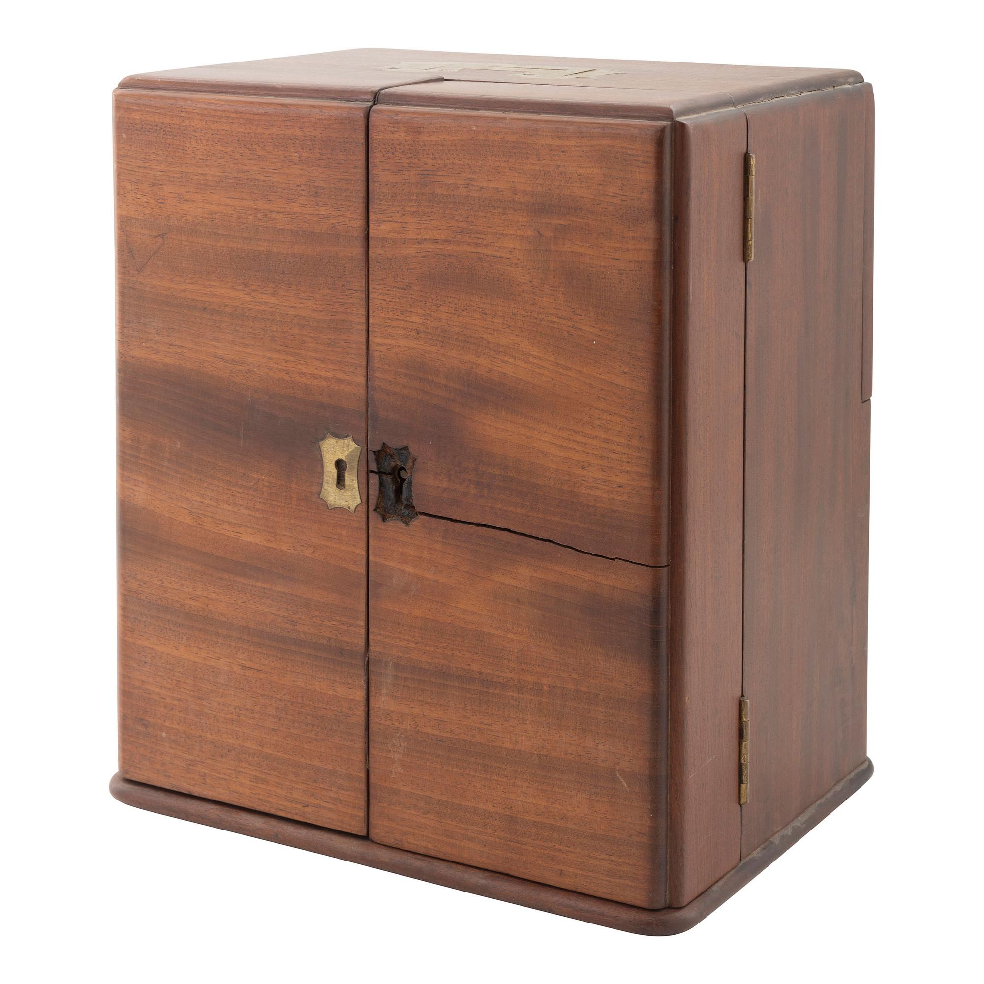 [Medicine] 19th Century wooden cased apothecary cabinet.