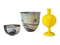 Three Art Glass Vessels