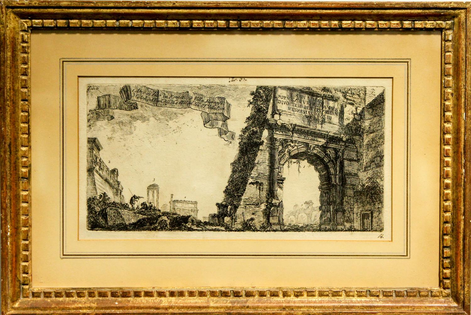 A Pair of Italian Engravings — AFTER PIRANESI, 19TH CENTURY