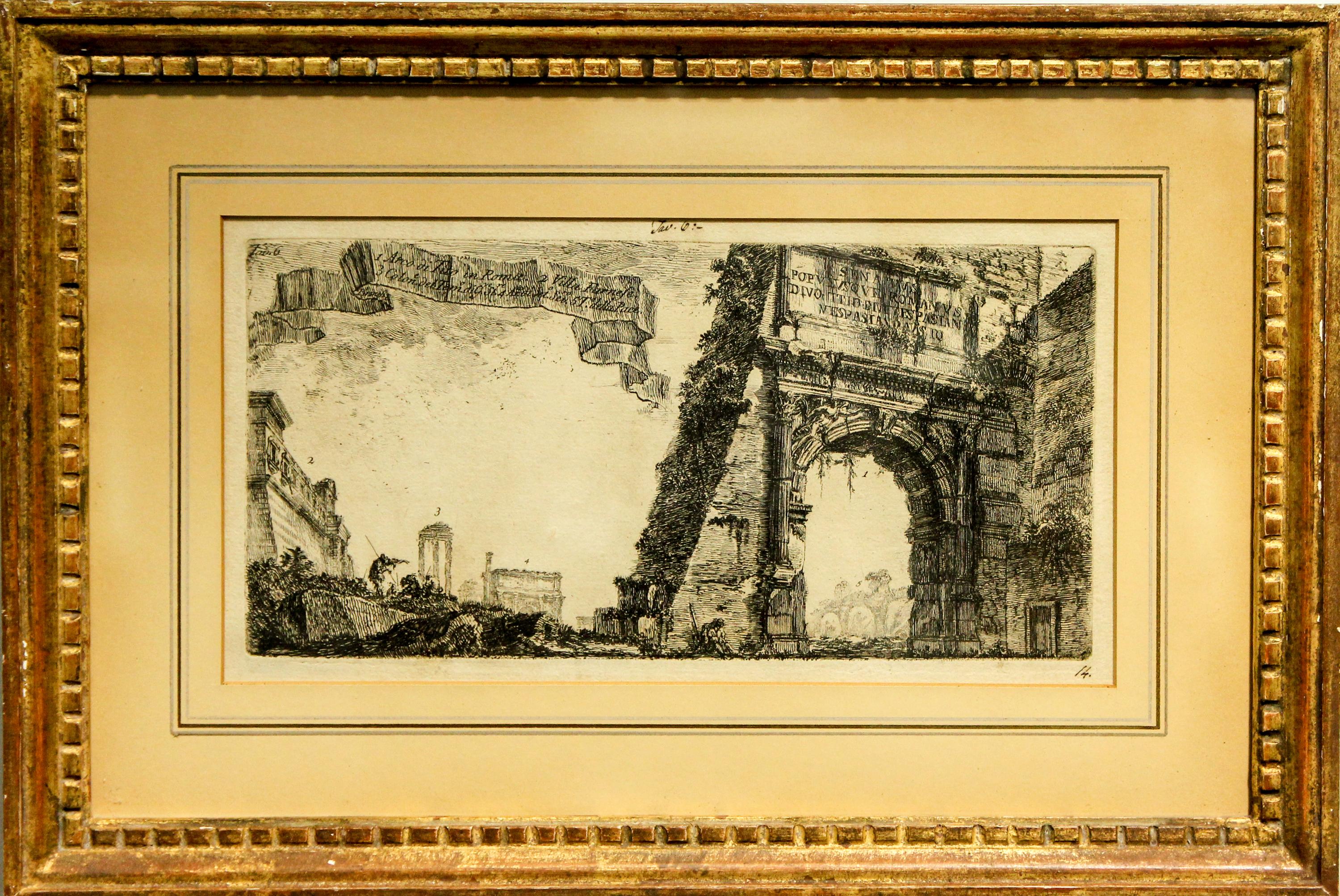 A Pair of Italian Engravings — AFTER PIRANESI, 19TH CENTURY