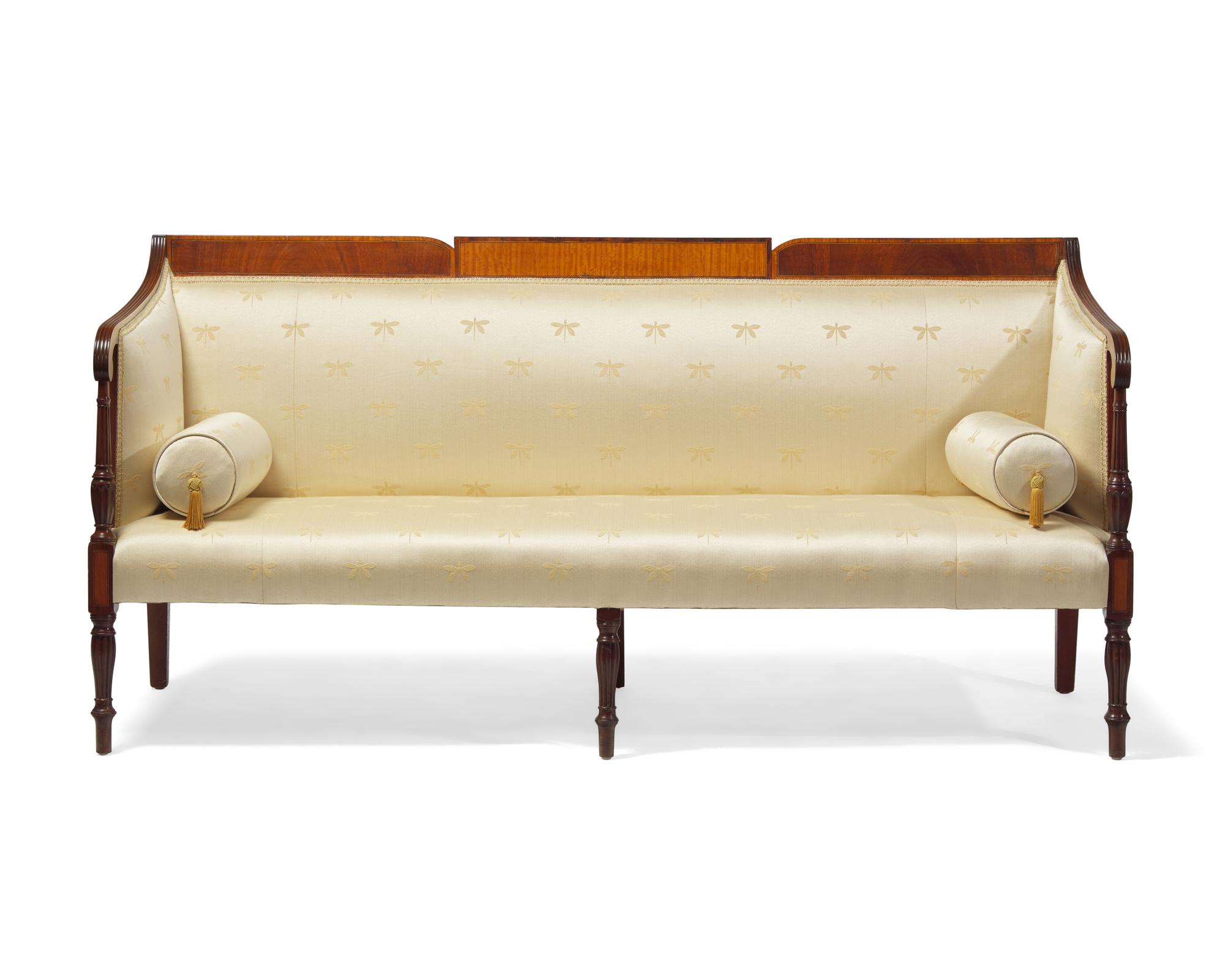 A Federal Carved And Inlaid Mahogany Sofa