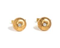 YELLOW GOLD AND DIAMOND CUFFLINKS