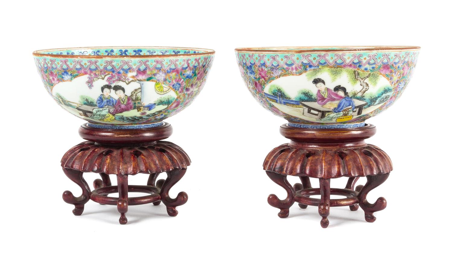 A Pair of Famille Rose Egg Shell Porcelain Bowls — LATE 19TH/20TH CENTURY