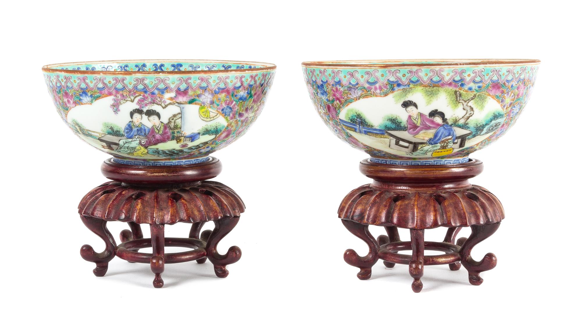 A Pair of Famille Rose Egg Shell Porcelain Bowls — LATE 19TH/20TH CENTURY