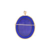 YELLOW GOLD AND BLUE AGATE CAMEO PENDANT/BROOCH