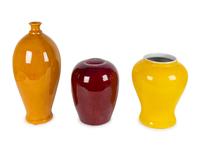 Three Contemporary Glazed Pottery Vessels — 20TH CENTURY
