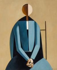 Duilio (Dubè) Barnabé (Italian, 1914-1961) — Figura Seduta: Fondo Giallo , c. 1957