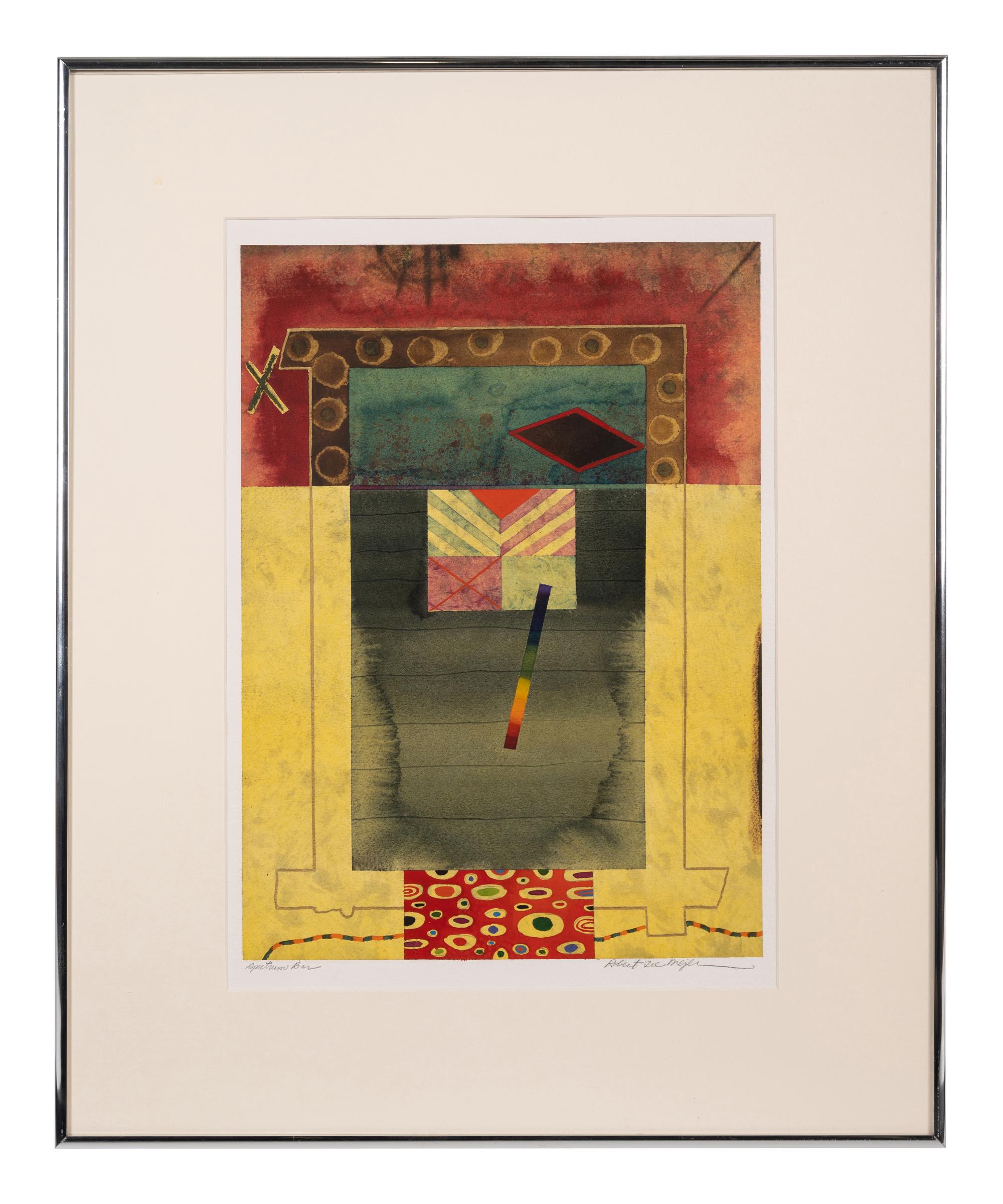 A Group of Four Abstract Works on Paper by 20th Century American Artists