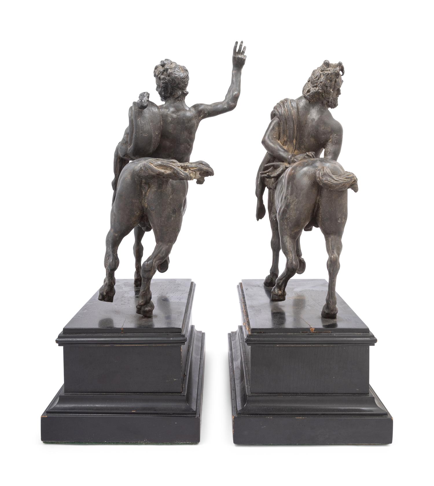 A Pair of Continental Bronze Furietti Centaurs
