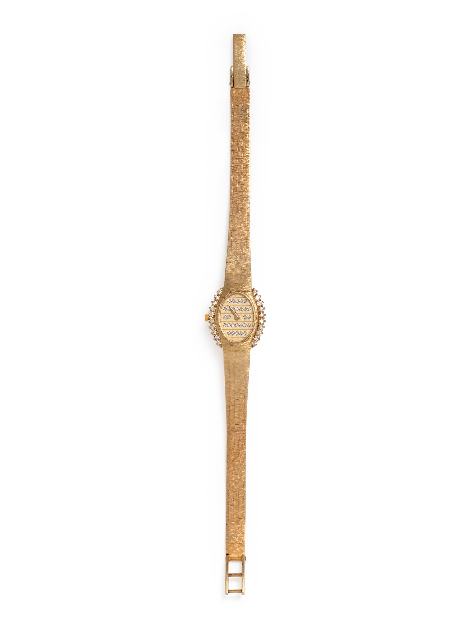 14K YELLOW GOLD AND DIAMOND WRISTWATCH