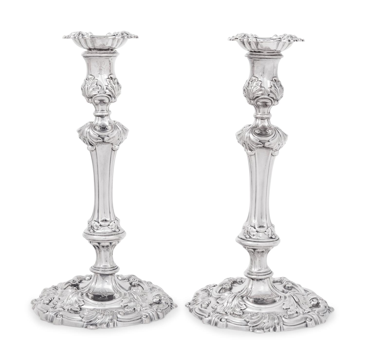 A Pair of George IV Silver Candlesticks